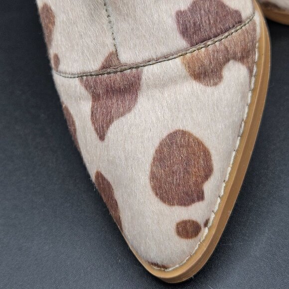 Woman's comfort country western cow print almond toe sling back block heel ankle - Picture 8 of 10